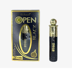 Open 6ml Premium Travel Perfume bottle with a stunning green and silver design, showcasing a fresh and elegant scent."